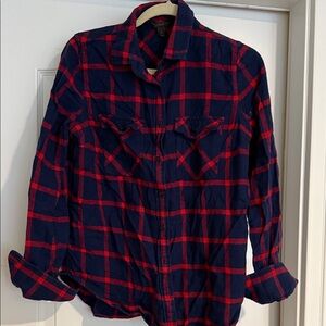 J. Crew Red and Blue Plaid Button-Up Shirt size 10